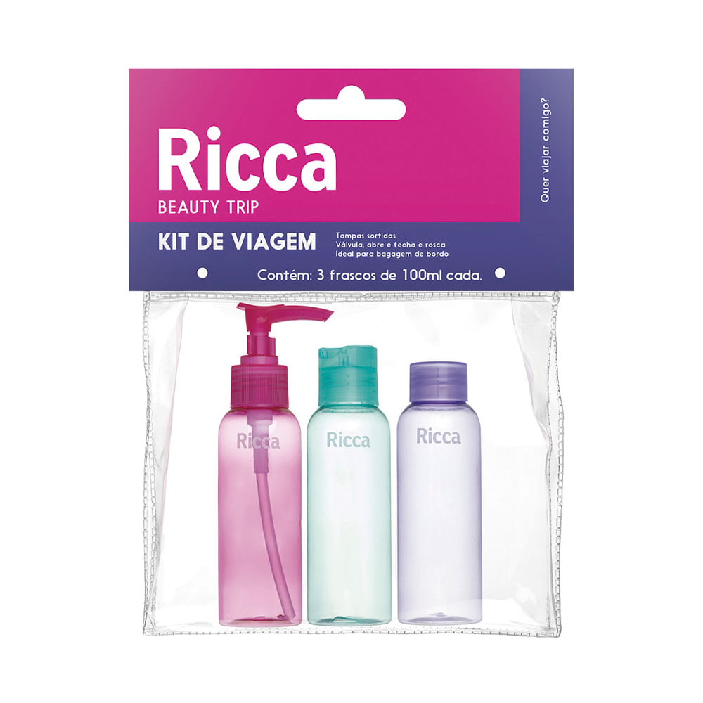 Kit de viagem ricca conjunto com 3 frascos