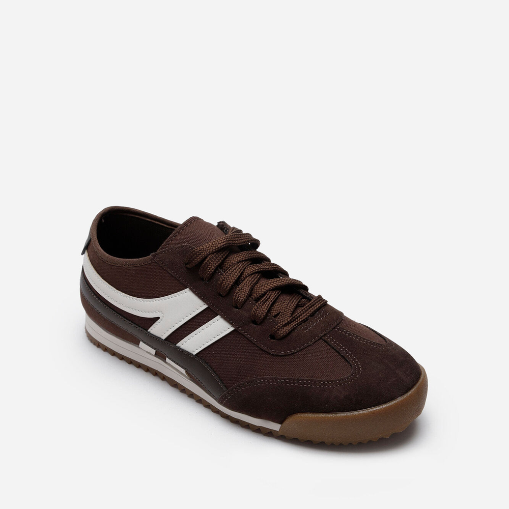 Tênis casual com recortes ace marrom Tênis casual com recortes ace marrom