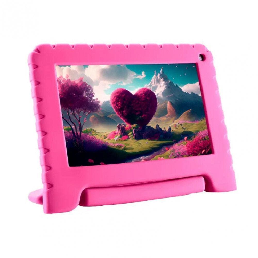 Tablet Multilaser Kid Pad 7 Polegadas 64GB 4GB Quad Core 1.6GHz Android NB41 - Rosa - Bvolt