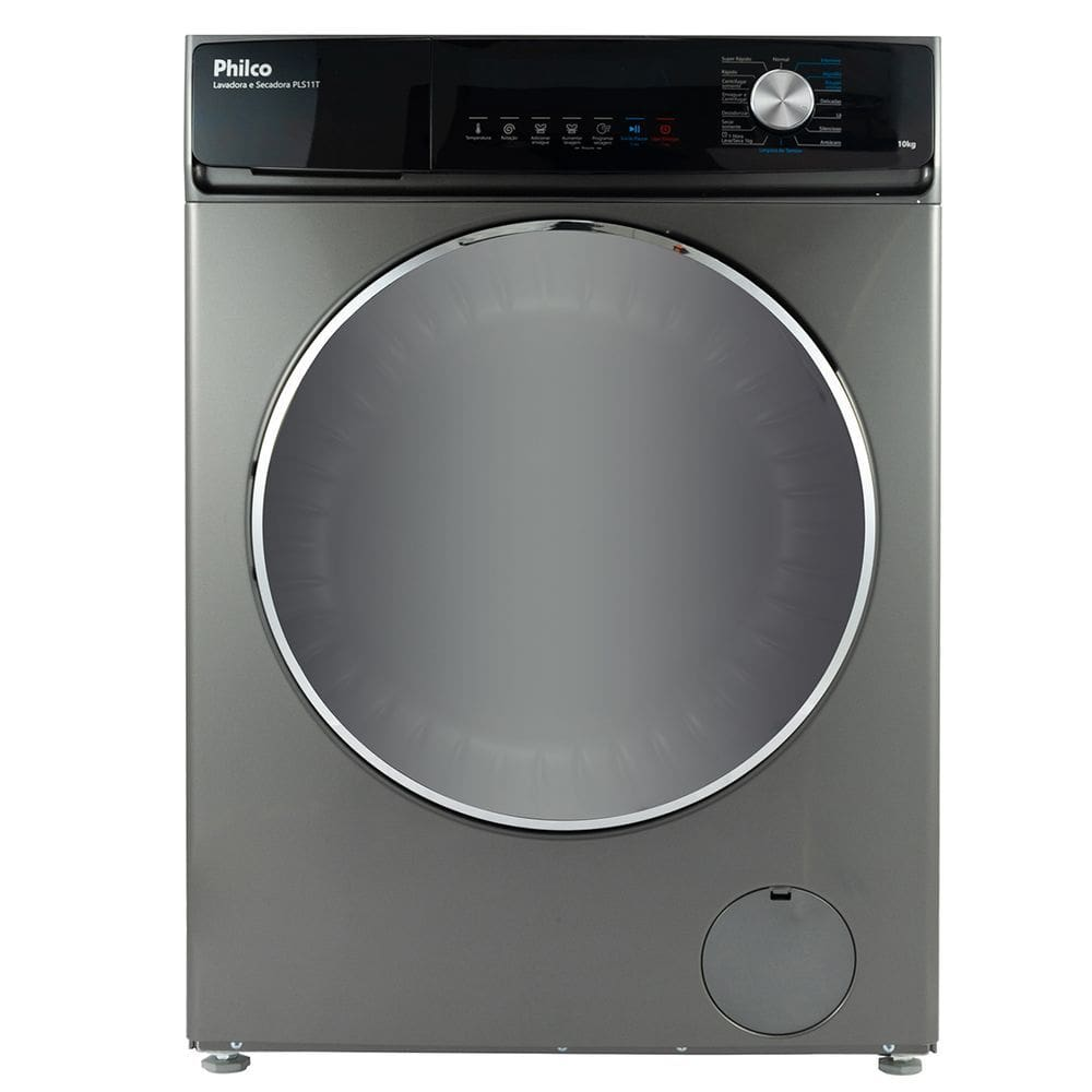 Lava e Seca Philco 16 Programas Eco Inverter 10 kg Inox PLS11T - Lava e Seca Philco 10kg Inox Lava e Seca Philco 16 Programas Eco Inverter 10 kg Inox PLS11T - Lava e Seca Philco 10kg Inox