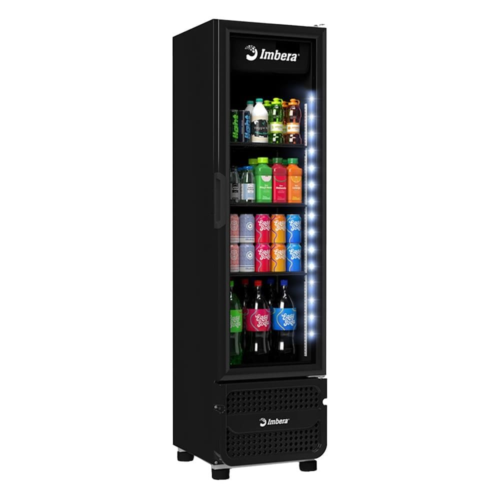 Expositor Vertical Imbera VR08 Porta de Vidro Full Black 244L - Bivolt - Bivolt