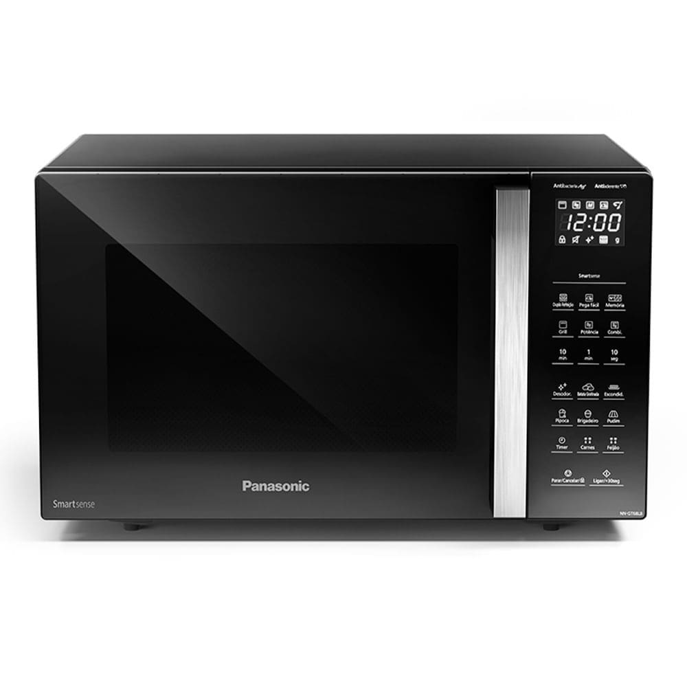Microondas Panasonic Com SmartSense e Dupla Refeição 30L Preto - NN-GT68LBRU - Microondas Panasonic 30L