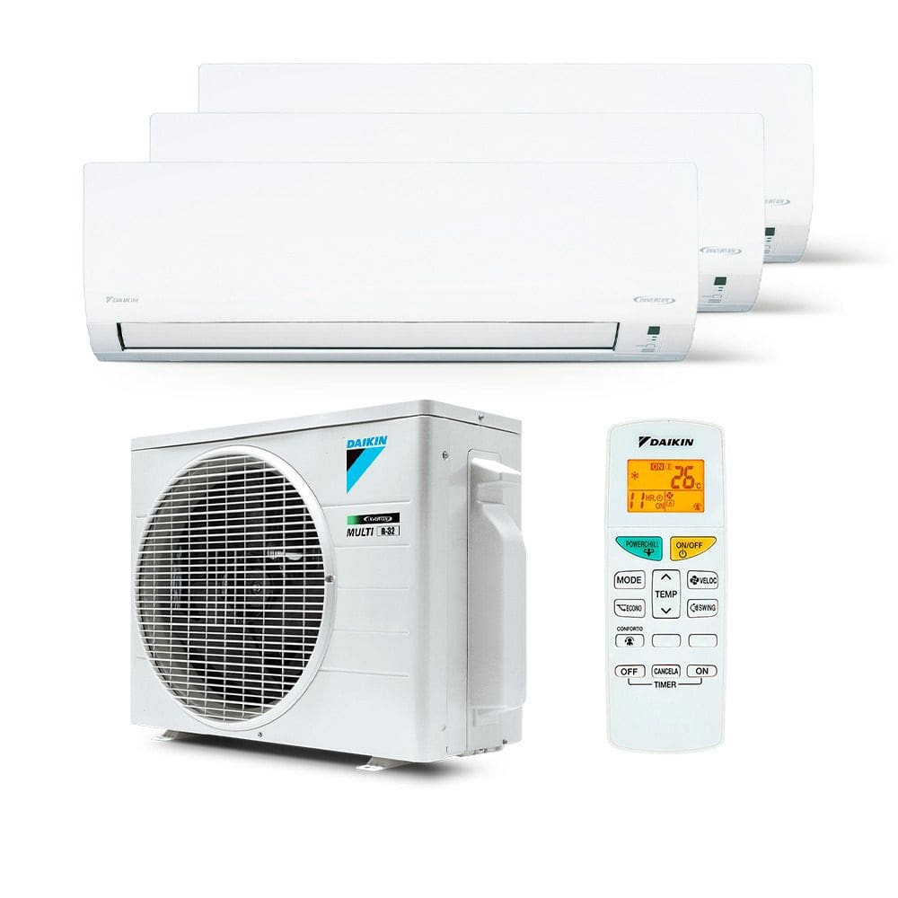 Ar Condicionado Multi Split Inverter R-32 Daikin 18.000 Btus (2x Evap 9.000 e 1 Evap 12.000) Frio 220V - 220V Ar Condicionado Multi Split Inverter R-32 Daikin 18.000 Btus (2x Evap 9.000 e 1 Evap 12.000) Frio 220V - 220V
