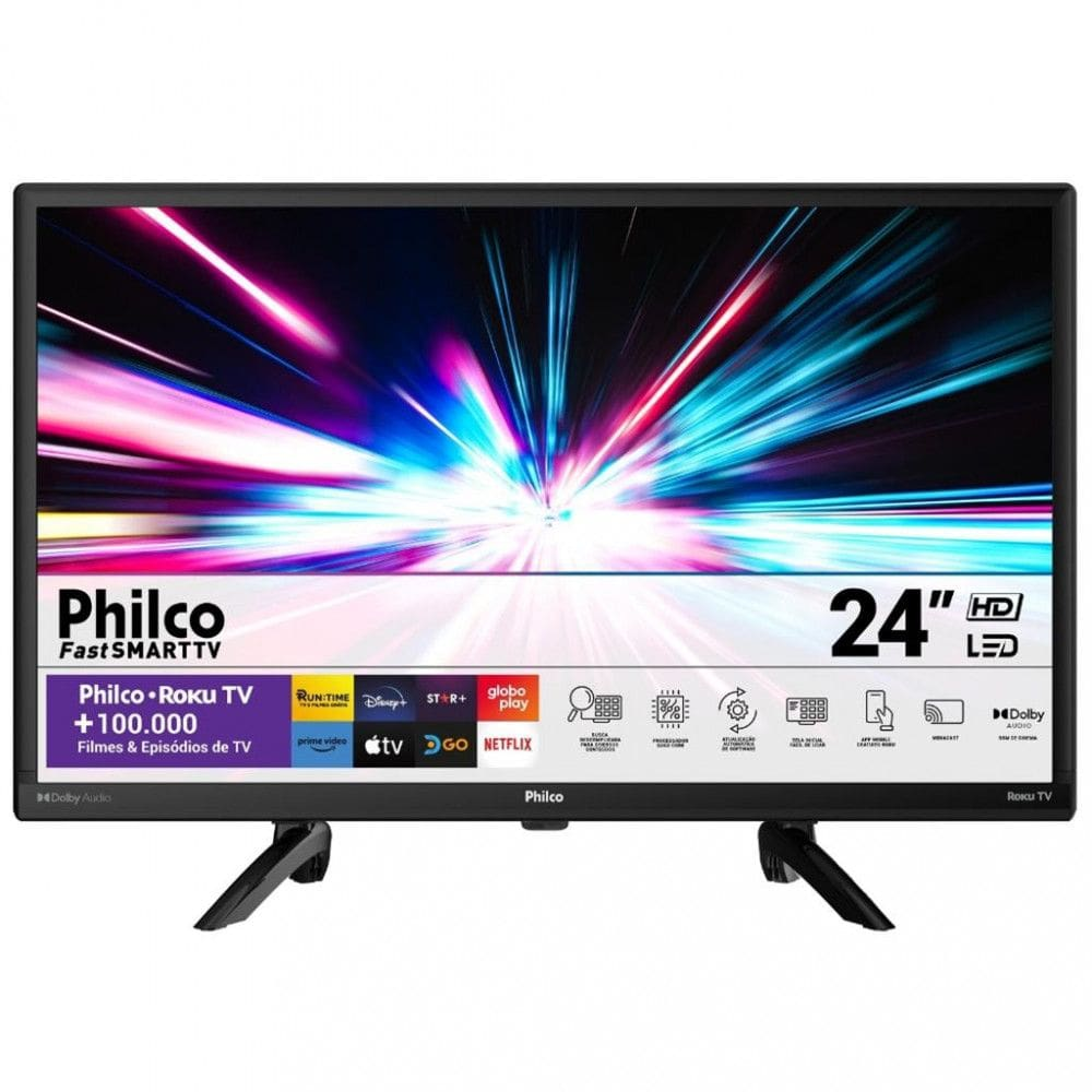 Smart TV Philco 24 Polegadas LED Roku TV PTV24G5YR2CP - 43105 Smart TV Philco 24 Polegadas LED Roku TV PTV24G5YR2CP - 43105