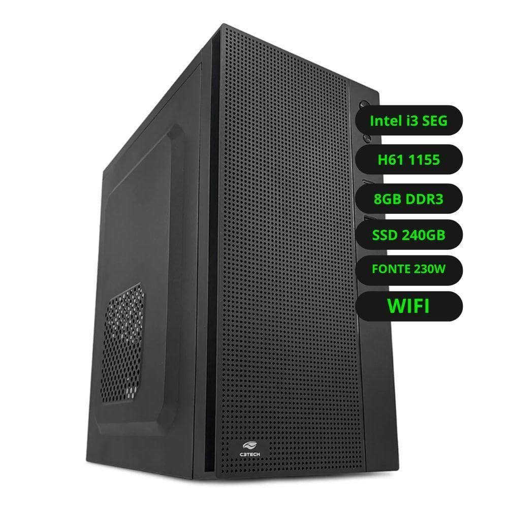 Cpu Intel Core I3 Segunda Geração Placa Mãe H61 Memória Ram 8gb Ddr3 Ssd 240gb Wifi Fonte 230w Bivolt Cpu Intel Core I3 Segunda Geração Placa Mãe H61 Memória Ram 8gb Ddr3 Ssd 240gb Wifi Fonte 230w Bivolt