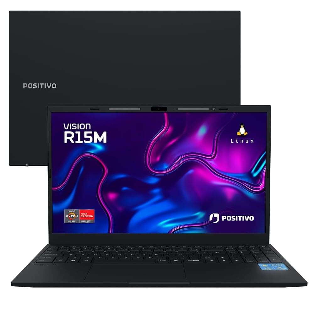 Notebook Positivo Vision R15M AMD® Ryzen 7-5825U Linux 32GB RAM 512GB SSD Wi-Fi 6 Tela 15 Full HD IPS - Minitela Preto - Notebook Positivo Vision R15 Notebook Positivo Vision R15M AMD® Ryzen 7-5825U Linux 32GB RAM 512GB SSD Wi-Fi 6 Tela 15 Full HD IPS - Minitela Preto - Notebook Positivo Vision R15