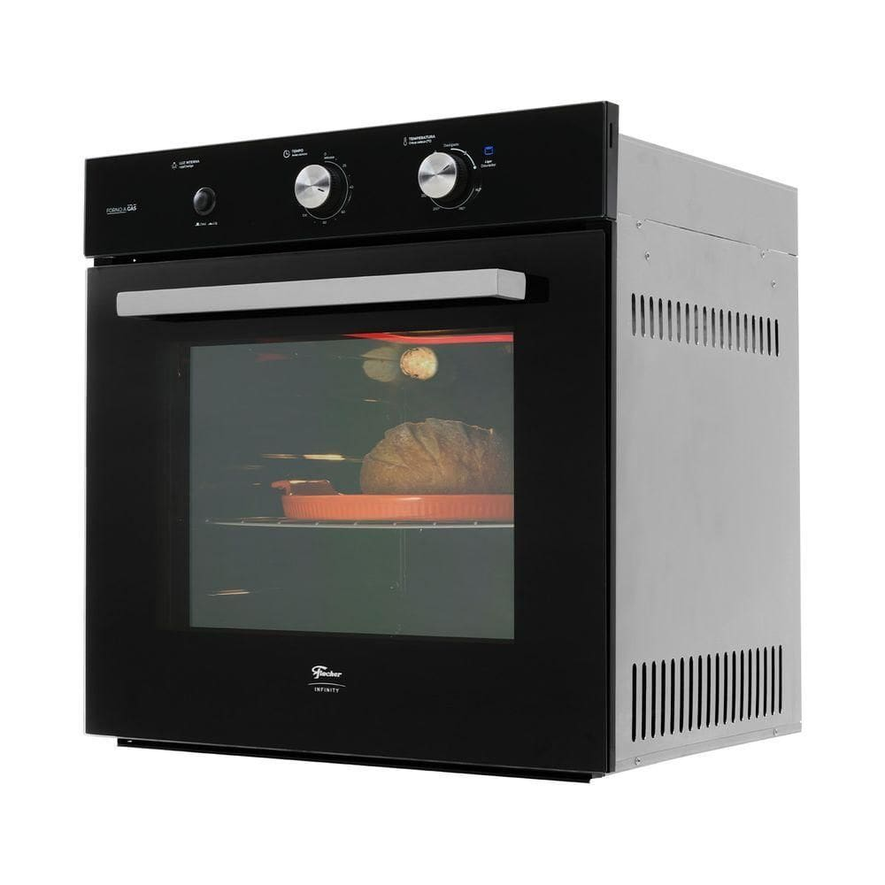 Forno A Gás De Embutir Fischer Infinity 78 Litros Com Grill Preto 110V - 110V