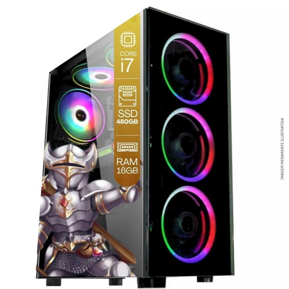 Computador PC Gamer TOB Intel Core i7 SSD 480GB 16GB Windows 10 Pro Trial Computador PC Gamer TOB Intel Core i7 SSD 480GB 16GB Windows 10 Pro Trial