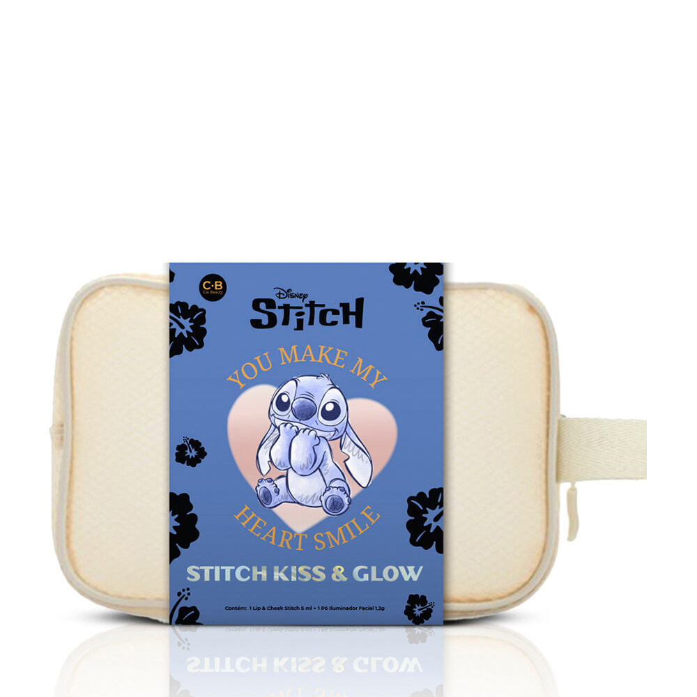 Kit cia beauty de iluminador em pó e gloss labial lip cheek stitch Kit cia beauty de iluminador em pó e gloss labial lip cheek stitch