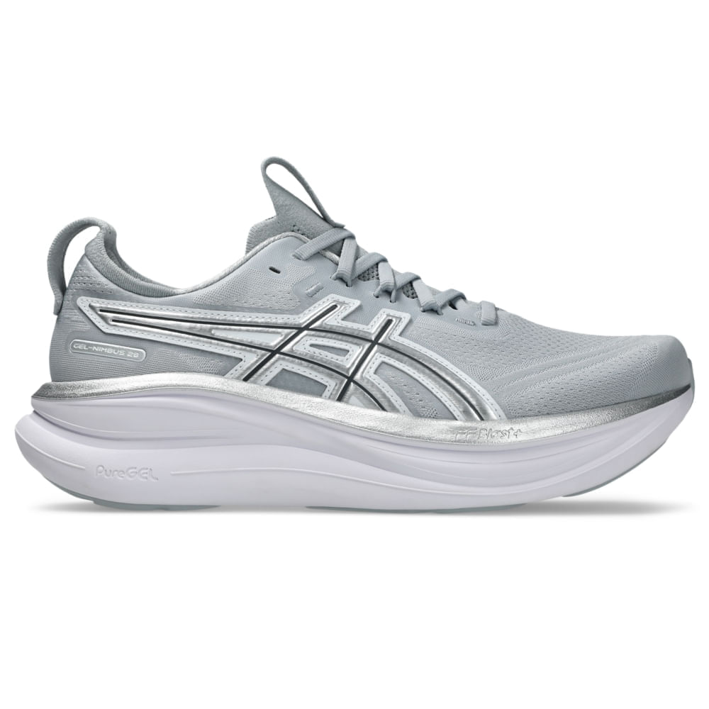 Tênis ASICS GEL Nimbus 28 Platinum - Masculino - PIEDMONT GREY/PURE SILVER Tênis ASICS GEL Nimbus 28 Platinum - Masculino - PIEDMONT GREY/PURE SILVER