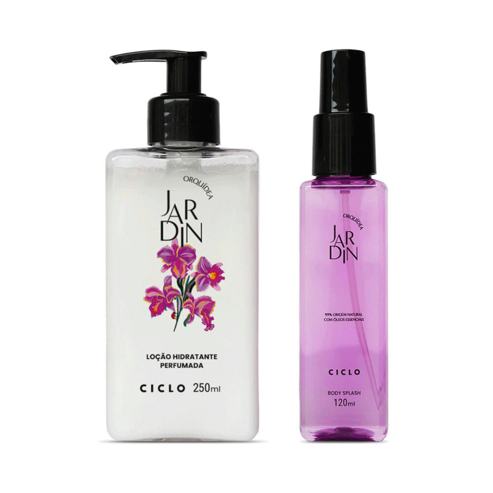 Kit feminino estojo ciclo jardin orquid body splash 120ml e hidratante 250ml
