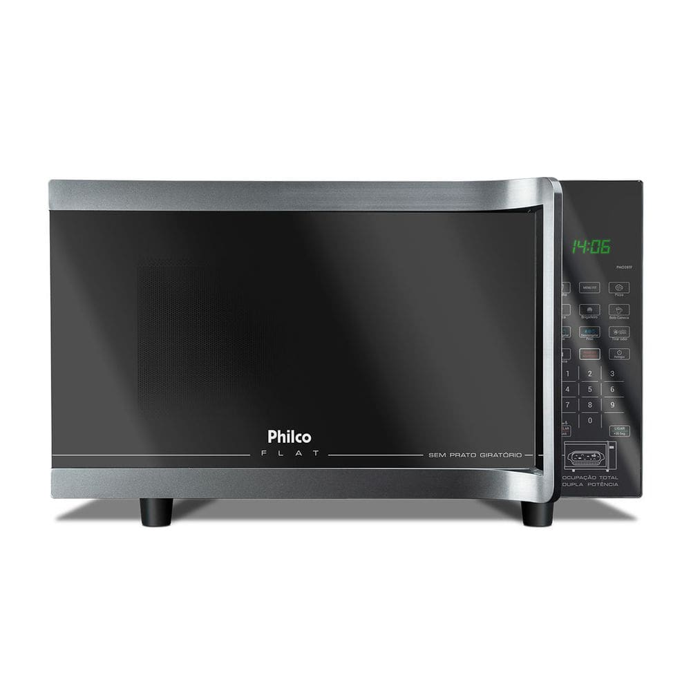Micro-ondas Philco PMO28TF Flat Sem Prato Giratório 28L 1400W - Micro-ondas Philco 28L sem Prato Giratório