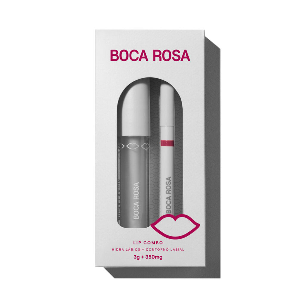 Kit boca rosa lip combo contorno labial púrpura e hidra lábios natural