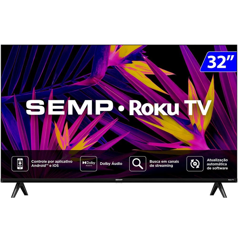 Smart TV Semp LED 32 Polegadas Wi-Fi Roku HD 32R6610