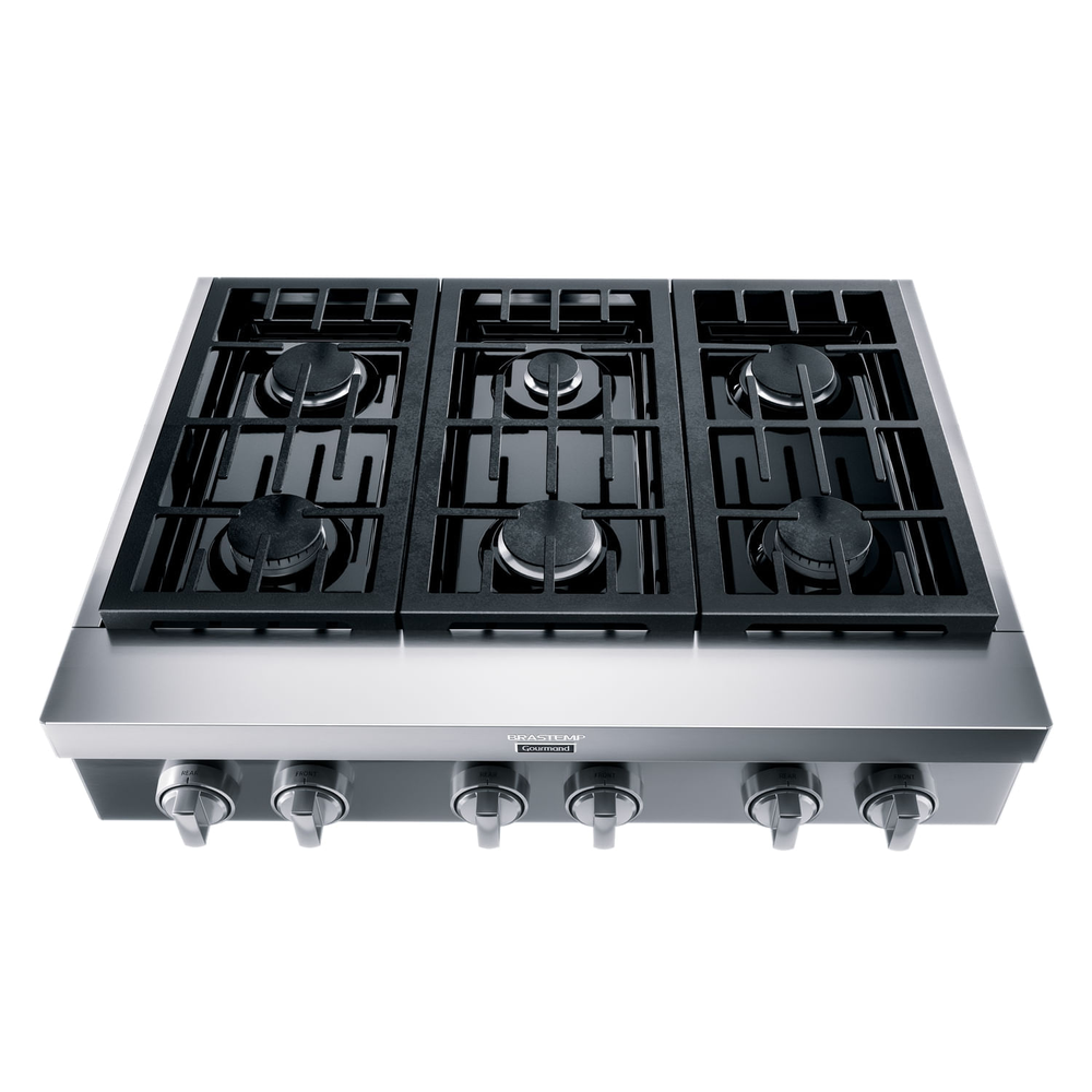 Rangetop De Embutir Semiprofissional Brastemp Gourmand 6 Bocas Inox Com Chamas De Alta Potência E Simmer - Bdr90ar 110V