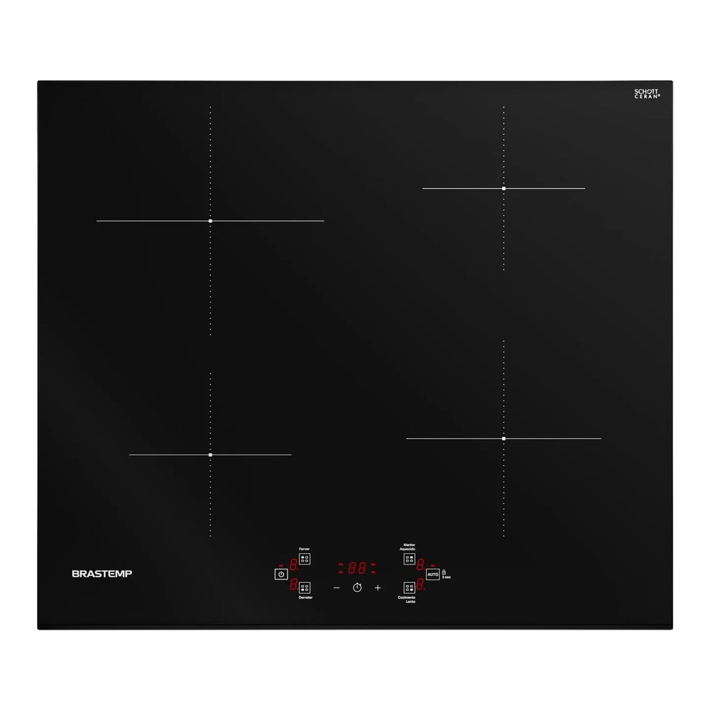 Cooktop 4 Bocas De Indução Brastemp Com Funções Especiais - Bdj60be 220V