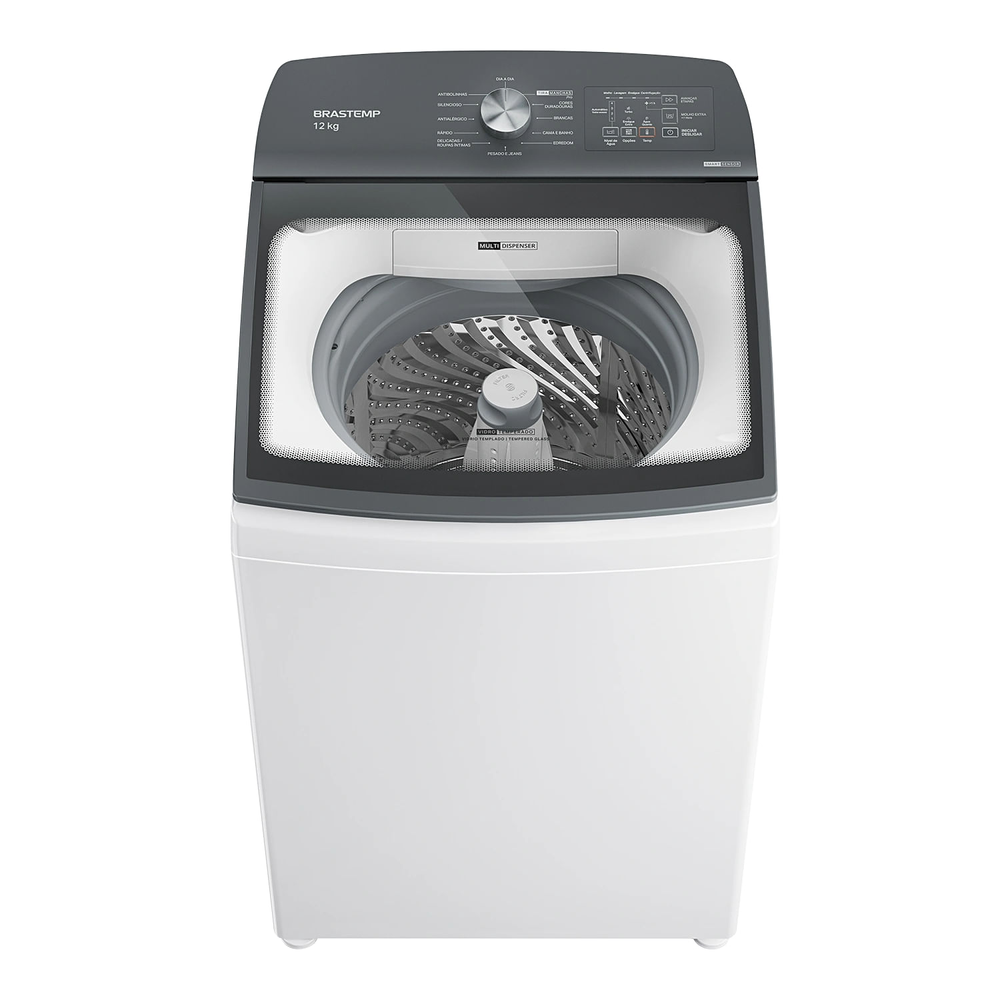 Máquina De Lavar Brastemp 12Kg Branca Água Quente Com Ciclo Tira Manchas Pro E Smart Sensor - Bwr12bb 110V