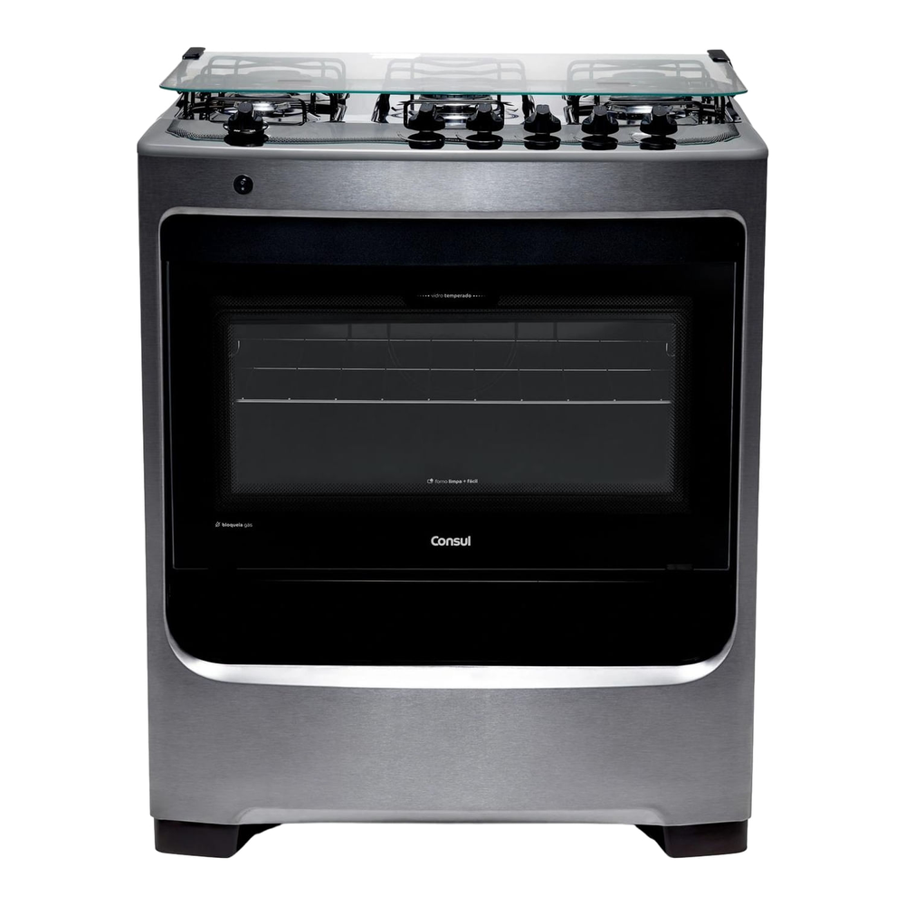 Fogão Consul 5 Bocas Cor Inox Com Botões Removíveis - Cfs5narus1_Wexcele_Cl5506441 Bivolt