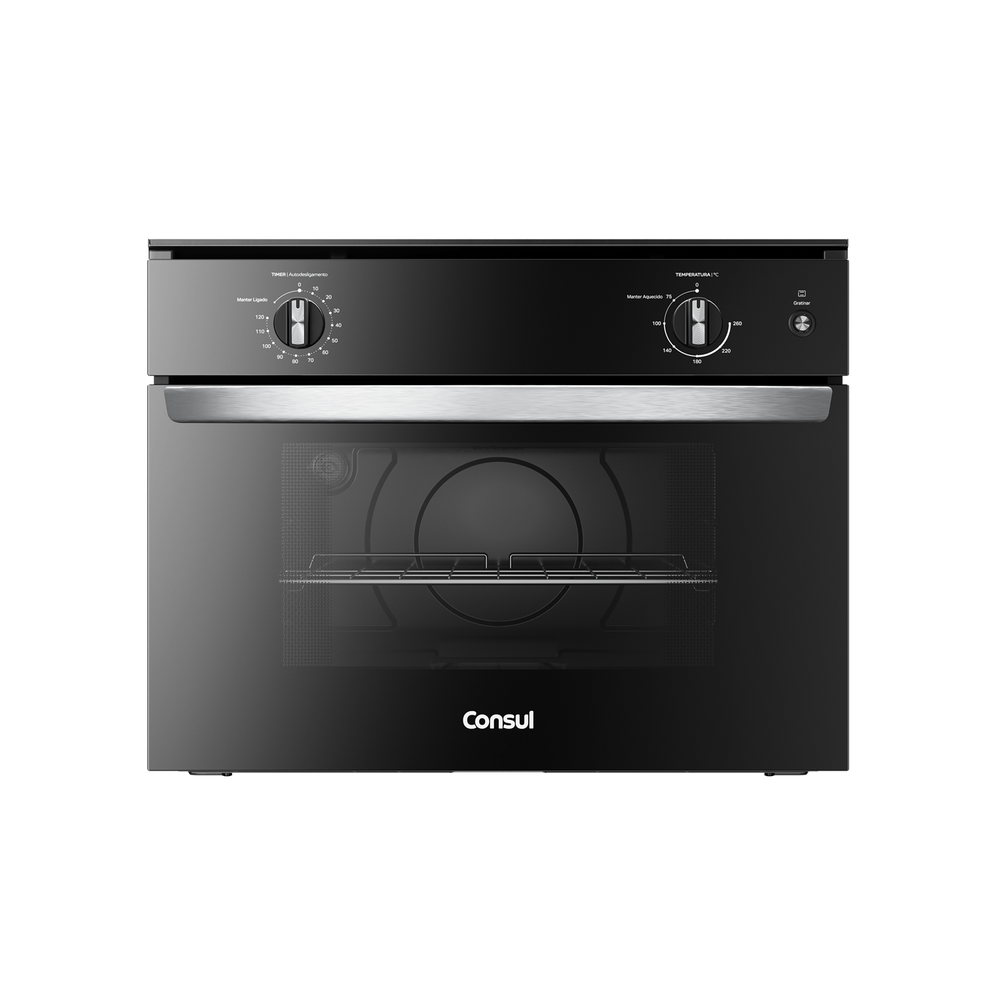 Forno De Embutir Elétrico 47 Litros Consul Preto Com Timer E Função Gratinar - Cob47be 220V