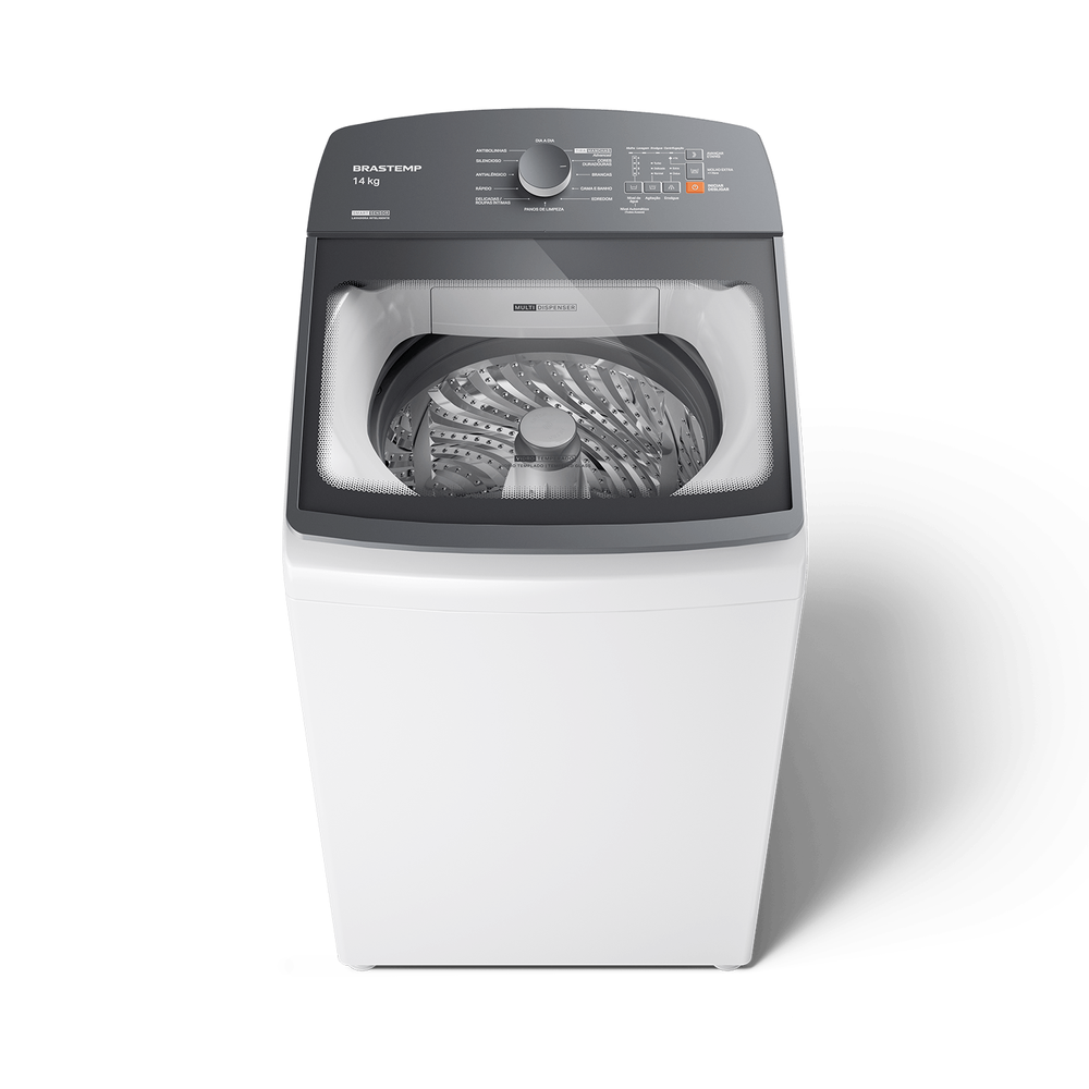 Máquina De Lavar 14Kg Brastemp Branca Com Smart Sensor E Design Compacto - Bwf14ab 110V