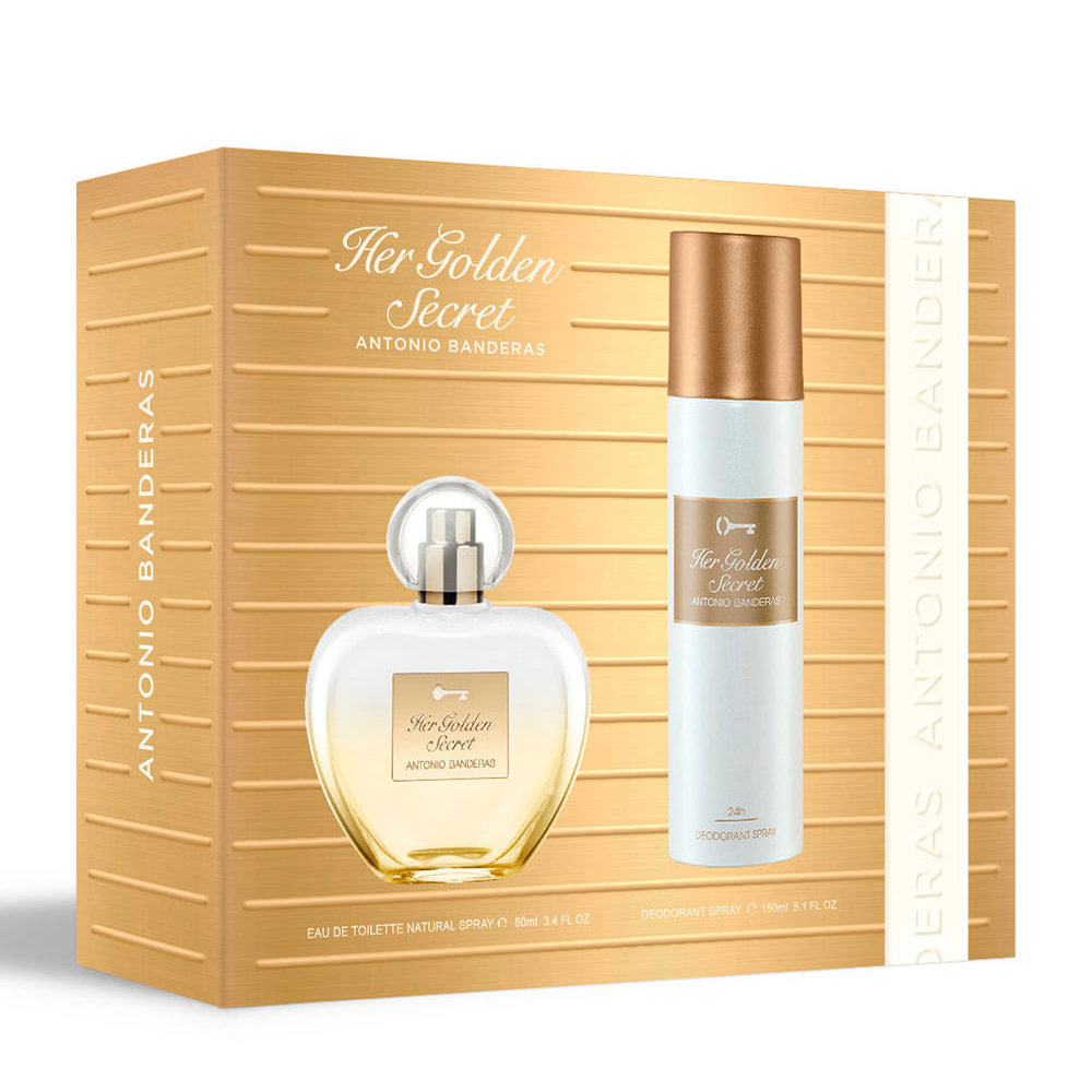Kit Perfume Banderas Her Golden Secret Feminino Eau de Toilette 80ml e Desodorante 150ml Único