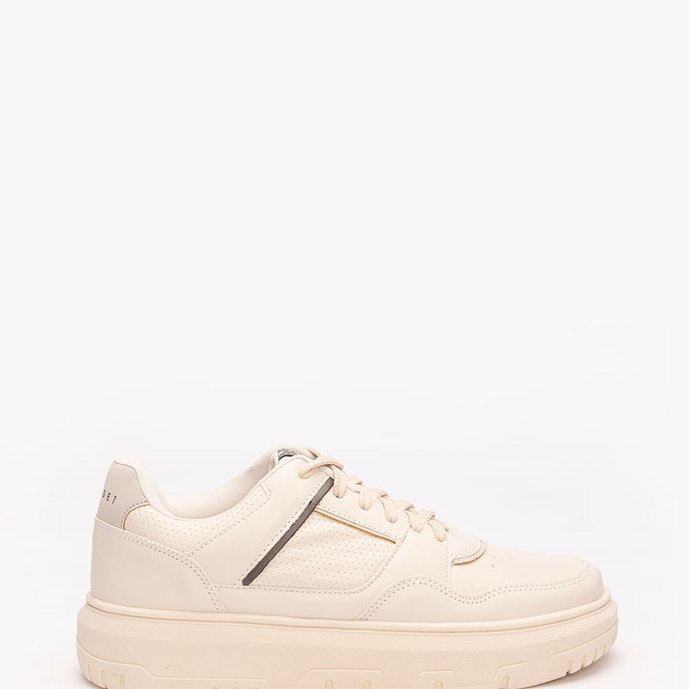 Tênis casual com recortes mindset off white