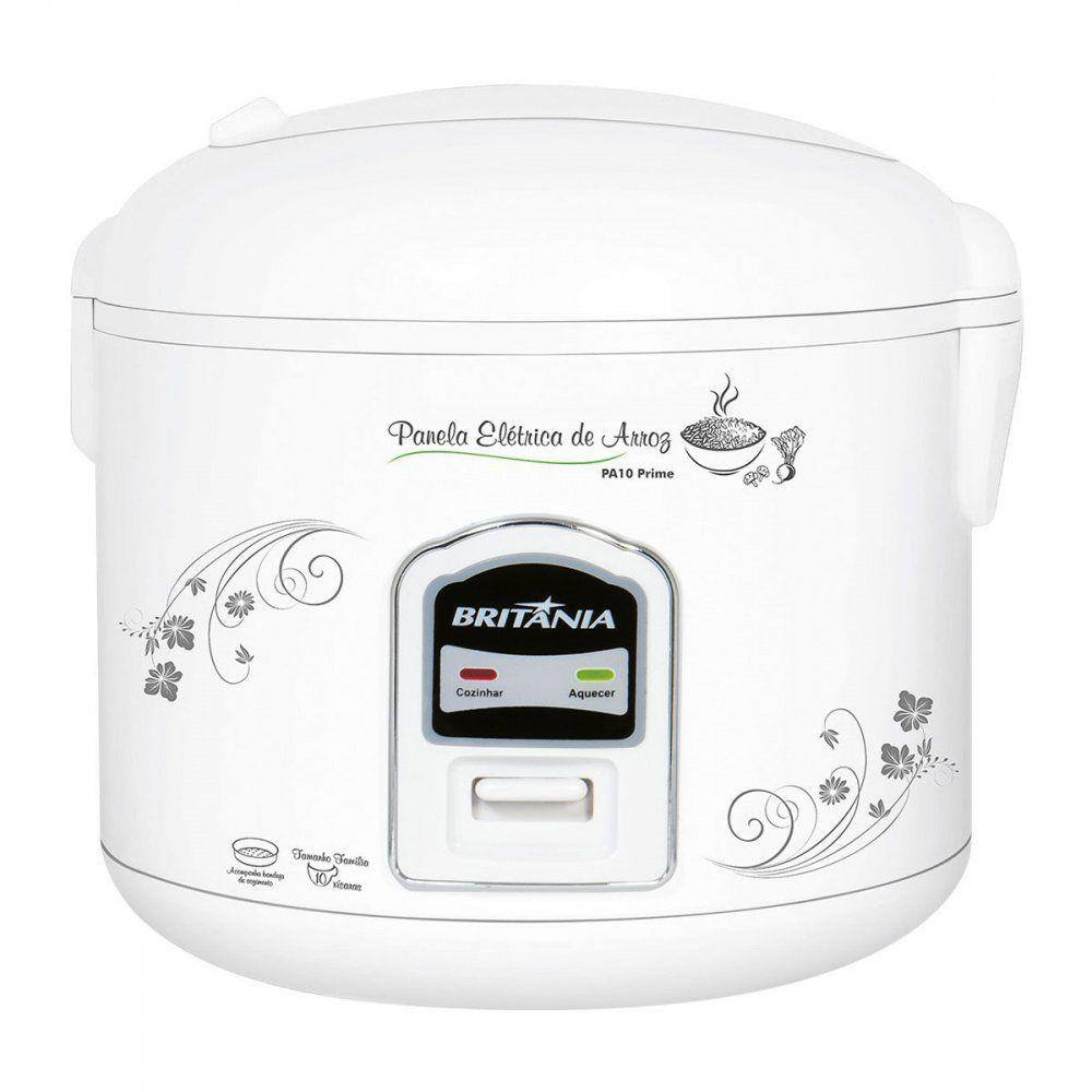 Panela Elétrica de Arroz 10 Copos Prime PA10 Britânia - Panela Elétrica de Arroz Britânia 10 Copos