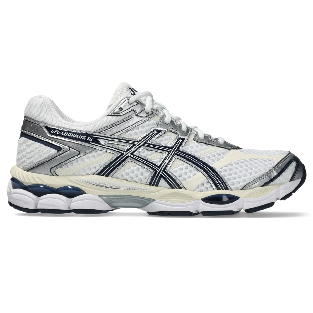 Tênis ASICS Gel Cumulus 16 - Unissex - Branco/Azul