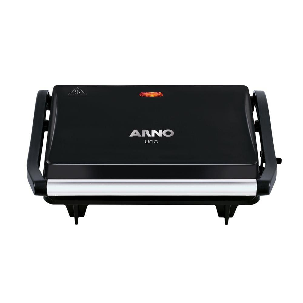 Grill Elétrico Arno Compact Uno GPTO Grelha Antiaderente Trava Lateral Preto - 110V