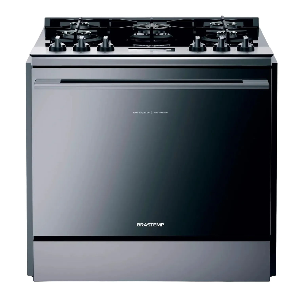 Fogão Brastemp 5 Bocas De Embutir Cor Inox Com Mesa De Vidro E Touch Timer Com Autodesligamento - Bys5vcr 220V