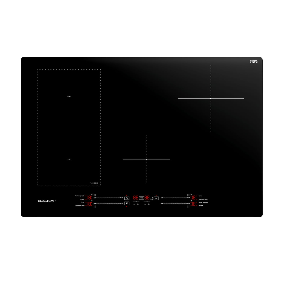 Cooktop 4 Bocas De Indução Brastemp Com Flexizone Preto - Bdj77be 220V