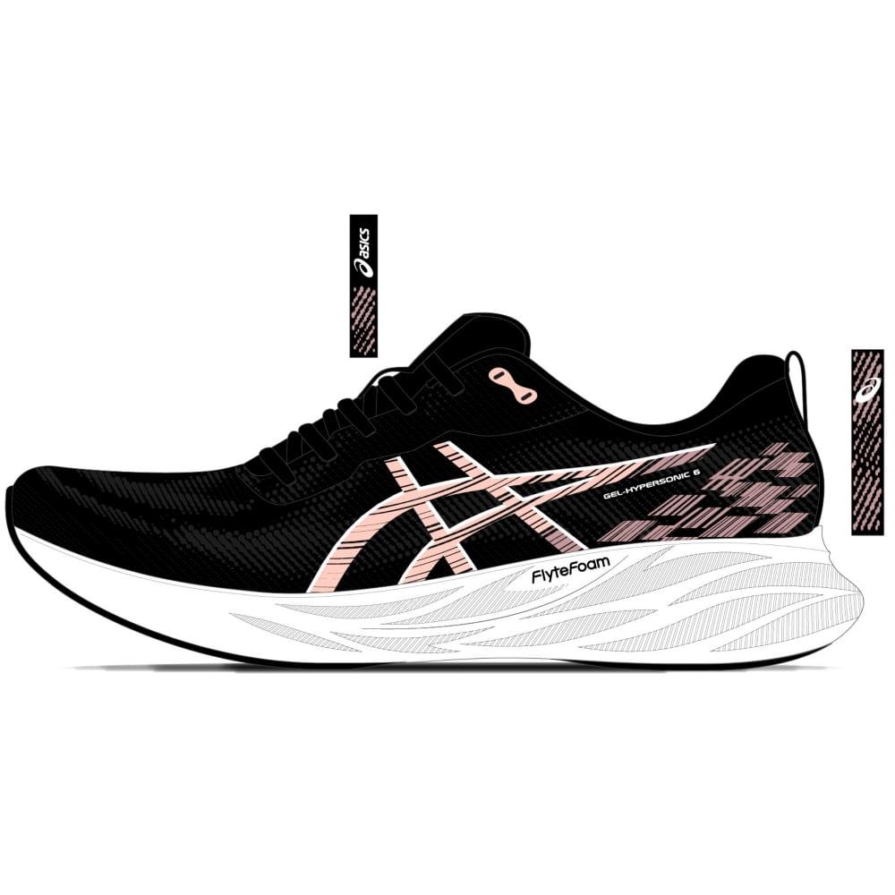 GEL-HYPERSONIC 6 - Preto/Branco