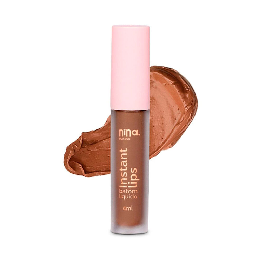 Batom líquido nina makeup matte instant lips doce desejo