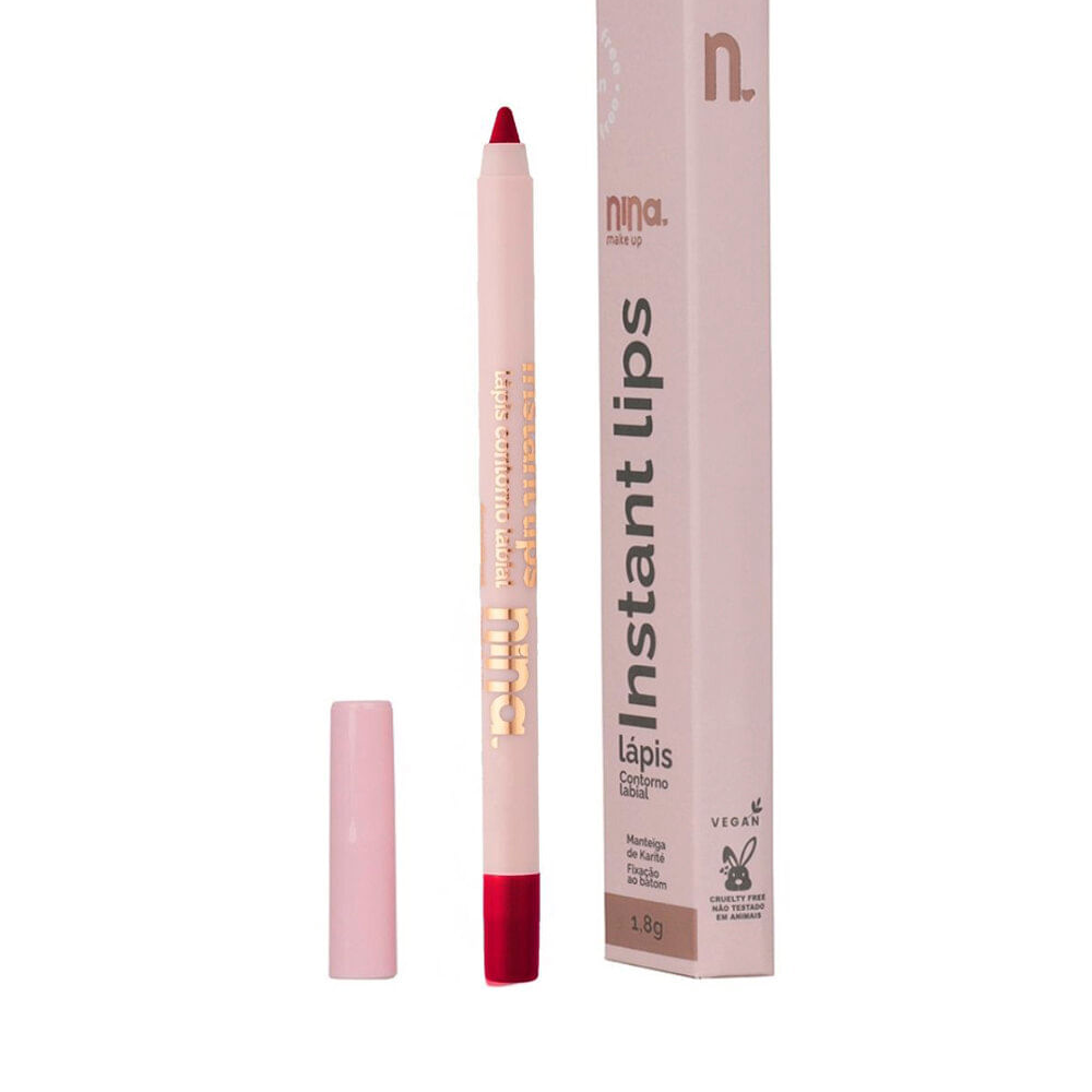 Lápis labial nina makeup contorno instant lips rubi