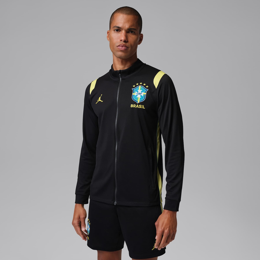 Jaqueta Brasil Jordan Academy Pro 2026 Treino Masculina Jaqueta Brasil Jordan Academy Pro 2026 Treino Masculina