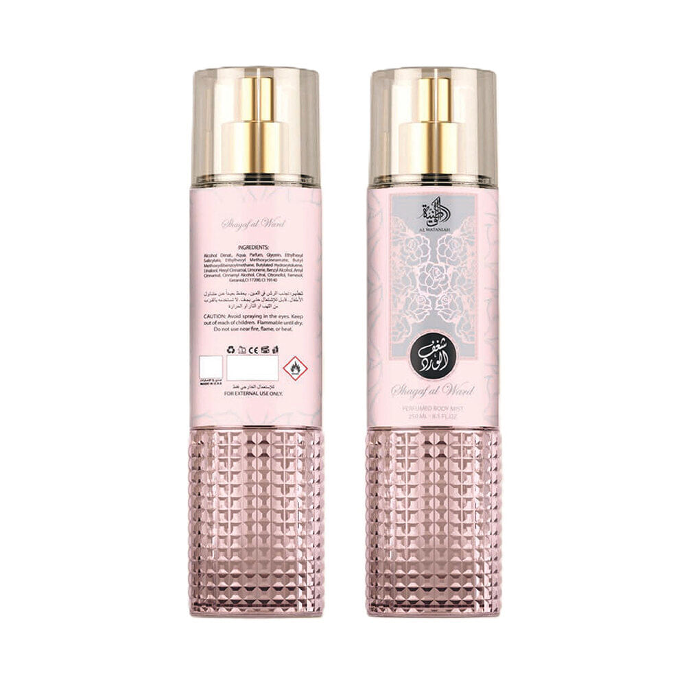 Perfume feminino al wataniah shagaf al ward perfumed body mist 250ml