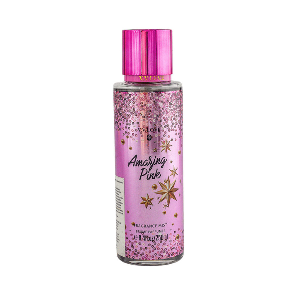Perfume feminino v v love amazing pink body mist for woman 250ml