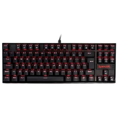 Teclado Mecânico Gamer Redragon Kumara, Anti-Ghosting, LED Vermelho, Switch Red, ABNT2, Preto - K552-2 (PT-RED)