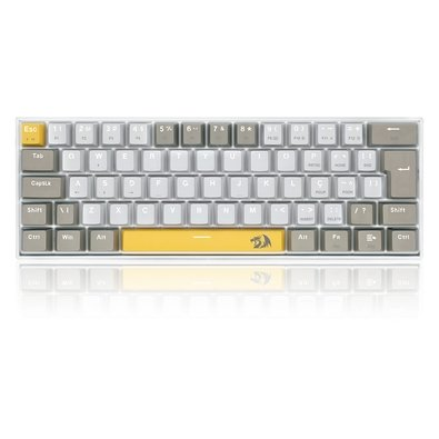 Teclado Gamer Redragon Lakshmi, Switch Brown, Layout 60%, ABNT2, Cinza - K606-YL&WT&GY (PT-BROWN) Teclado Gamer Redragon Lakshmi, Switch Brown, Layout 60%, ABNT2, Cinza - K606-YL&WT&GY (PT-BROWN)