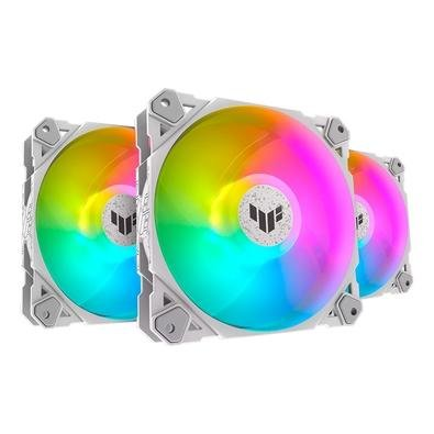 Kit com 3 Ventoinhas ASUS Tuf Gaming TF120, 120mm, ARGB, Branco - 90DA0033-B00030 Kit com 3 Ventoinhas ASUS Tuf Gaming TF120, 120mm, ARGB, Branco - 90DA0033-B00030