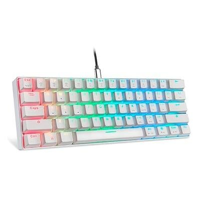 Teclado Gamer Motospeed, RGB, ABNT2, Branco, Switch Blue, USB Tipo-C, Branco - CK61 Teclado Gamer Motospeed, RGB, ABNT2, Branco, Switch Blue, USB Tipo-C, Branco - CK61