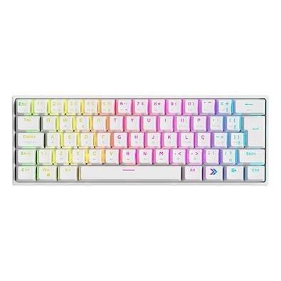 Teclado Mecânico Gamer KBM! GAMING TG600, Branco, 60% e ABNT2, RGB, Switch Gateron Blue - KGTG600BRAZ Teclado Mecânico Gamer KBM! GAMING TG600, Branco, 60% e ABNT2, RGB, Switch Gateron Blue - KGTG600BRAZ