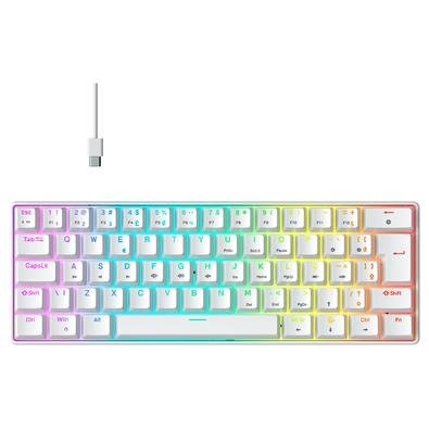 Teclado Mecânico Gamer Hyrax Thunder HCK61, RGB, Switch Red, 100% anti-ghosting, ABNT2, Branco - HCK61W-RED-RGB Teclado Mecânico Gamer Hyrax Thunder HCK61, RGB, Switch Red, 100% anti-ghosting, ABNT2, Branco - HCK61W-RED-RGB