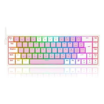 Teclado Mecânico Gamer Redragon CASTOR RGB ROSA COM Branco SWITCH MARROM ABNT2 - K631PW-RGB (PT-BROWN) Teclado Mecânico Gamer Redragon CASTOR RGB ROSA COM Branco SWITCH MARROM ABNT2 - K631PW-RGB (PT-BROWN)