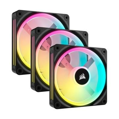Kit com 3 Ventoinhas Corsair iCUE LINK QX120, 120mm, RGB, Preto - CO-9051002-WW Kit com 3 Ventoinhas Corsair iCUE LINK QX120, 120mm, RGB, Preto - CO-9051002-WW