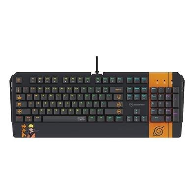 Teclado Mecânico Gamer Checkpoint KX-500, RGB, Switch Red, Anti-Ghosting, Leaf Ninja Full Naruto, Preto e Laranja - NA-KB-1001 Teclado Mecânico Gamer Checkpoint KX-500, RGB, Switch Red, Anti-Ghosting, Leaf Ninja Full Naruto, Preto e Laranja - NA-KB-1001