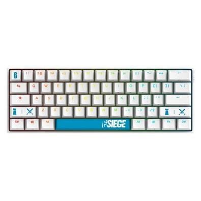 Teclado Mecânico Gamer Checkpoint KX-400, RGB, Switch Red, Layout 60%, Anti-Ghosting, Operator Series, Branco - R6-KB-1001 Teclado Mecânico Gamer Checkpoint KX-400, RGB, Switch Red, Layout 60%, Anti-Ghosting, Operator Series, Branco - R6-KB-1001