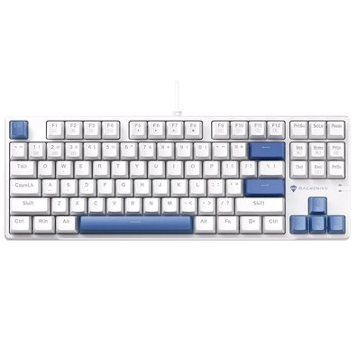 Teclado Mecânico Gamer Machenike K500B-B87 RGB, Switch RED, Layout 80%, Usb-C, Abnt2, Branco E Azul - REF JJ02GZ009 Teclado Mecânico Gamer Machenike K500B-B87 RGB, Switch RED, Layout 80%, Usb-C, Abnt2, Branco E Azul - REF JJ02GZ009