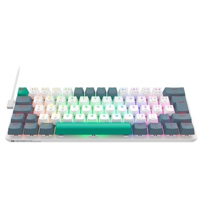 Teclado Mecânico Gamer Machenike K500-B61, Switch Huano Brown, ABNT, Branco - K500-B61BBR Teclado Mecânico Gamer Machenike K500-B61, Switch Huano Brown, ABNT, Branco - K500-B61BBR