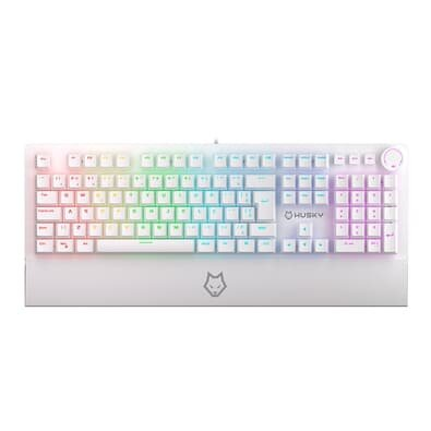 Teclado Mecânico Gamer Husky Anchorage Full Size, RGB, Switch Gateron EF Brown, ABNT2, Branco - HTG200BRMA Teclado Mecânico Gamer Husky Anchorage Full Size, RGB, Switch Gateron EF Brown, ABNT2, Branco - HTG200BRMA